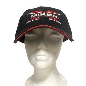 MIKEN SOFTBALL HAT, Adjustable Retro Rare Black& Red Discontinued. NWT